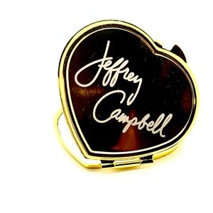 Rare Jeffrey Campbell Gold Heart shaped mirror compact